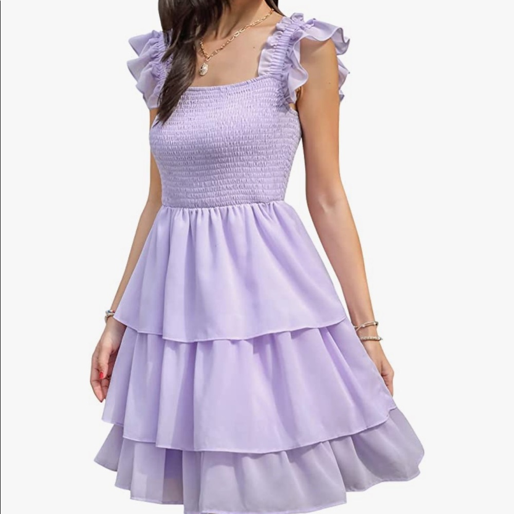Purple Layered Ruffle dress